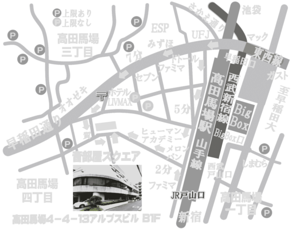 音部屋スクエア地図マップ所在地 カラー背景用透明 PNG